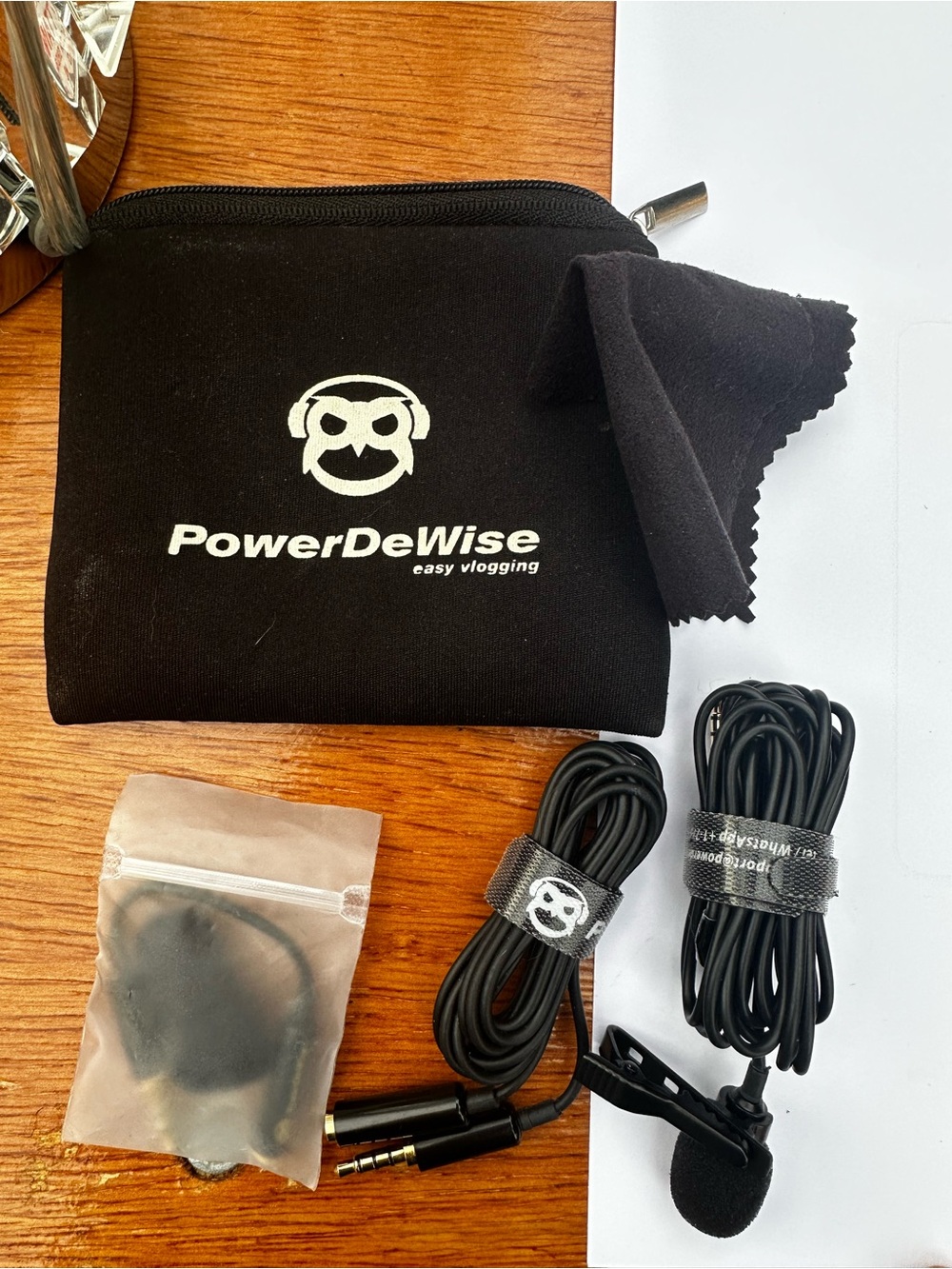 Black Lavalier Microphone Kit with Carry Pouch